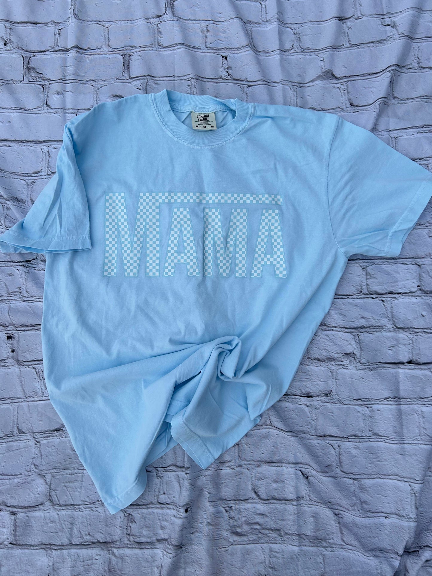 Checkered mama comfort colors tshirt