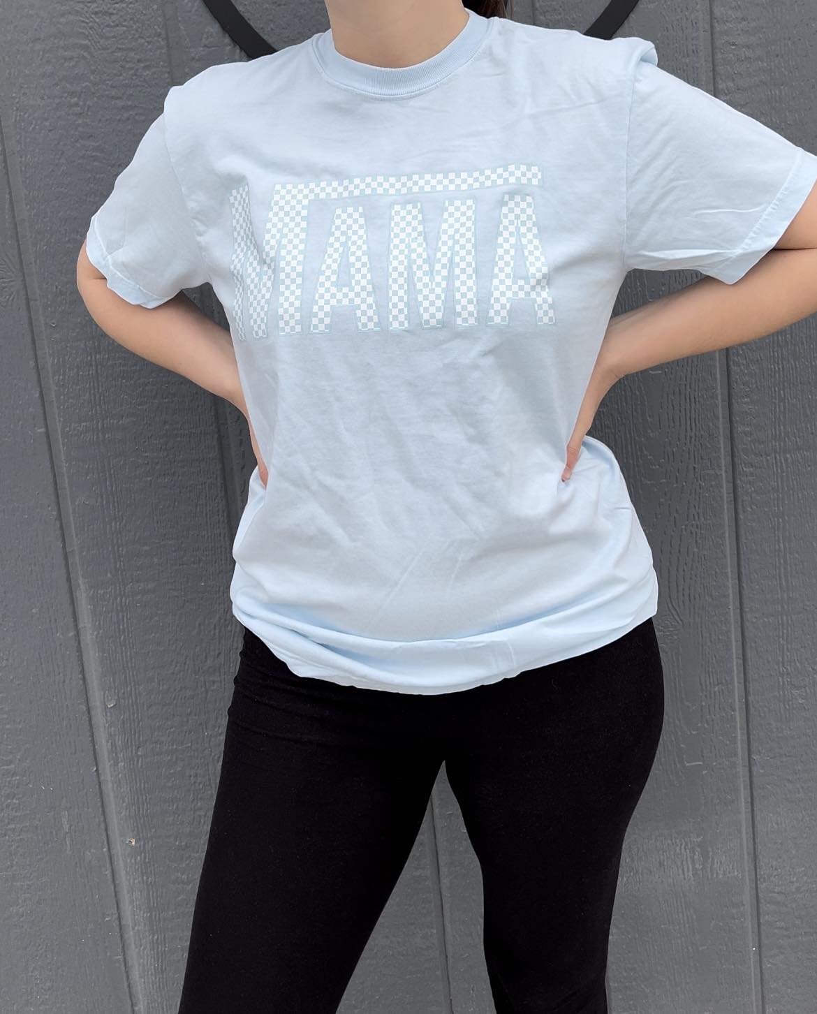 Checkered mama comfort colors tshirt