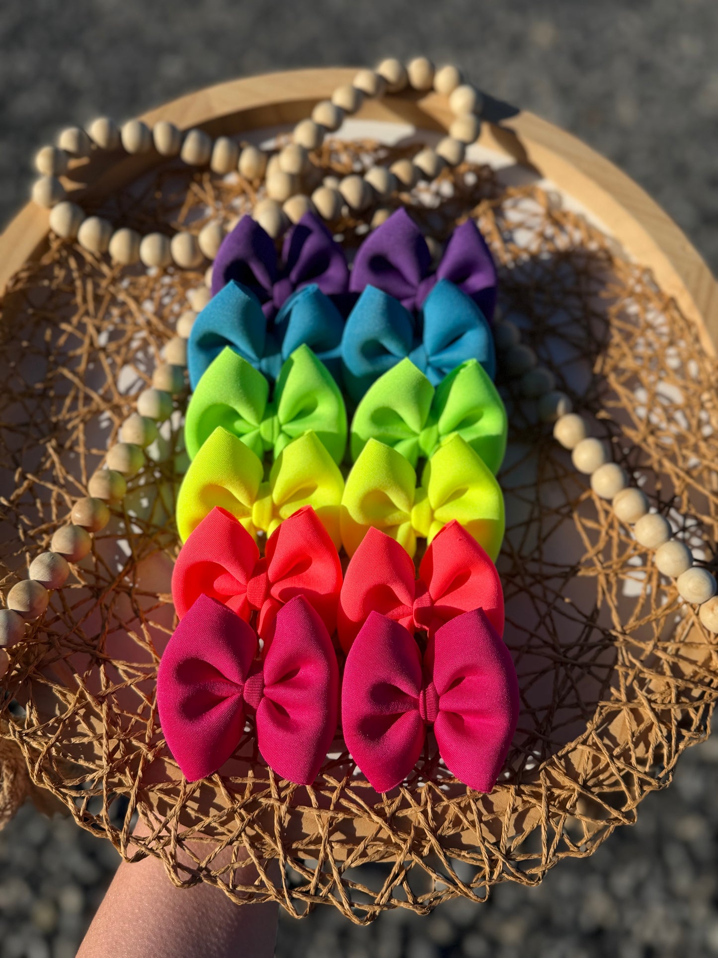 Neon summer puff bow BUNDLE