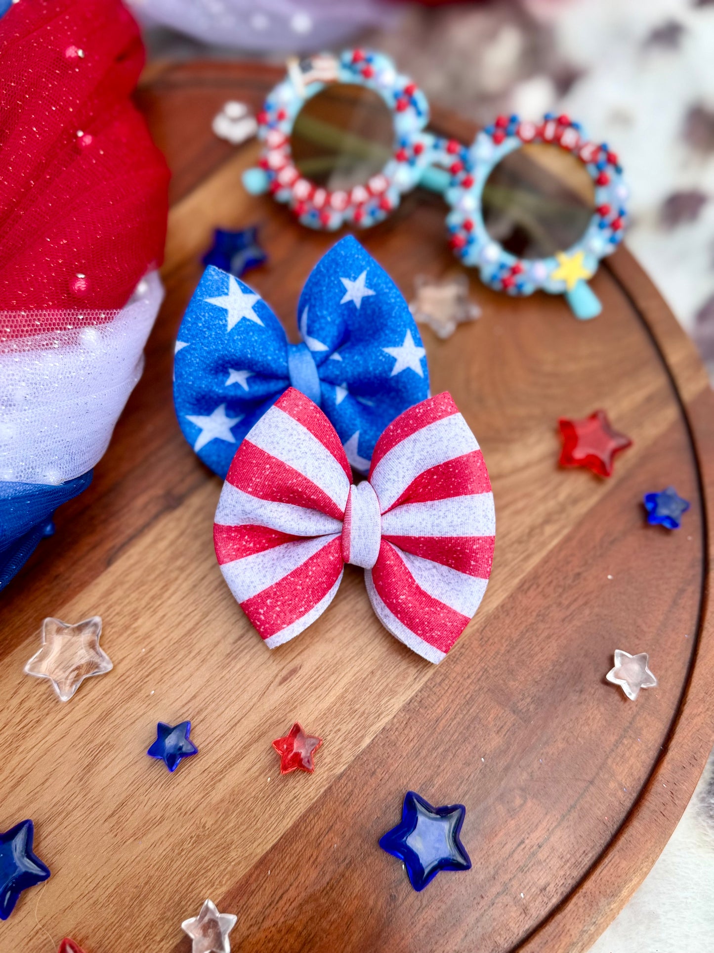 Stars and Stripes puff piggies - all sizes