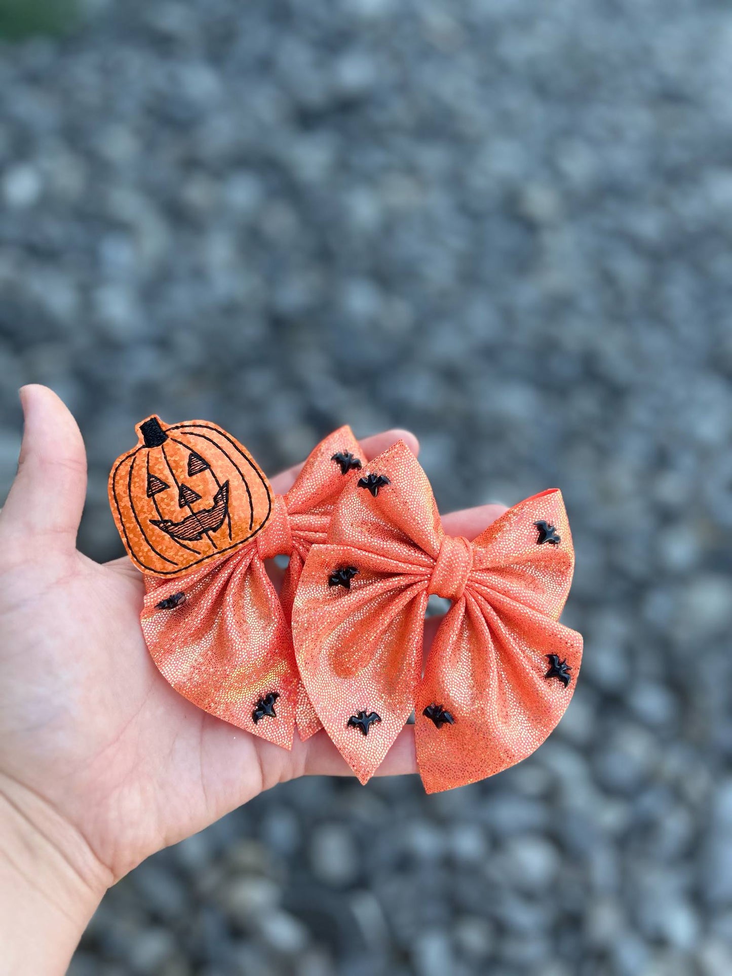 Pumpkin orange holo bows - more styles