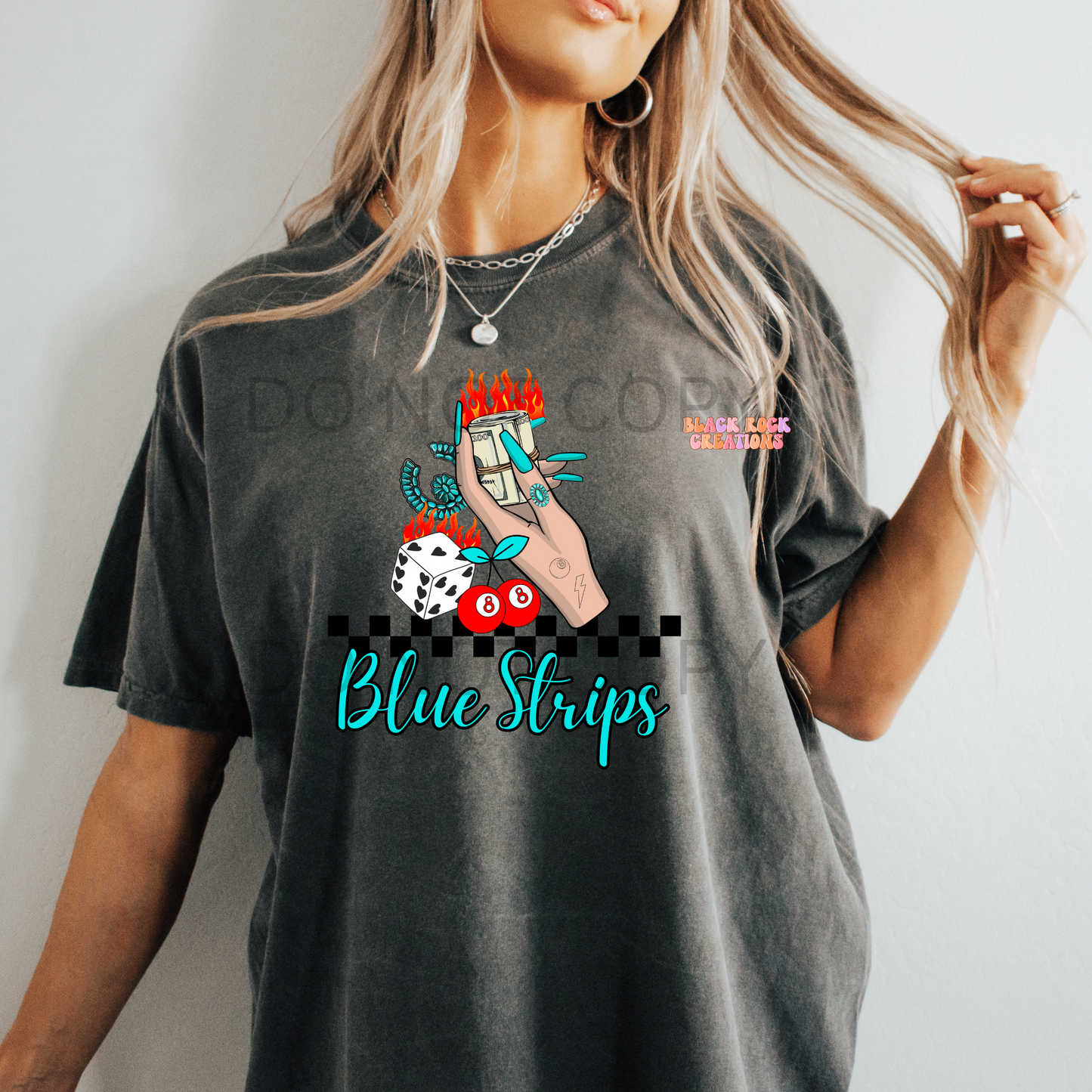 blue strips comfort colors tshirt