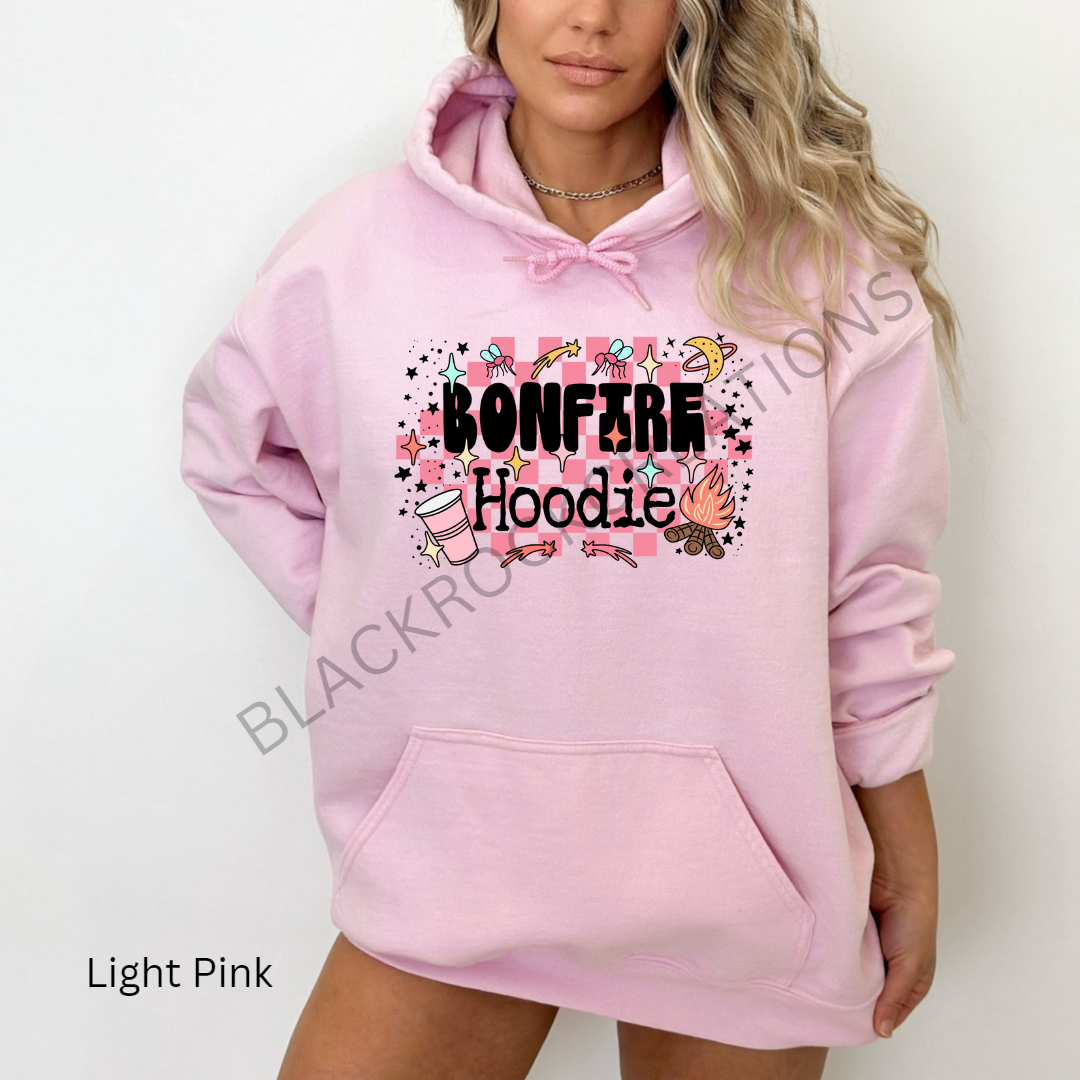 light pink bonfire hoodie