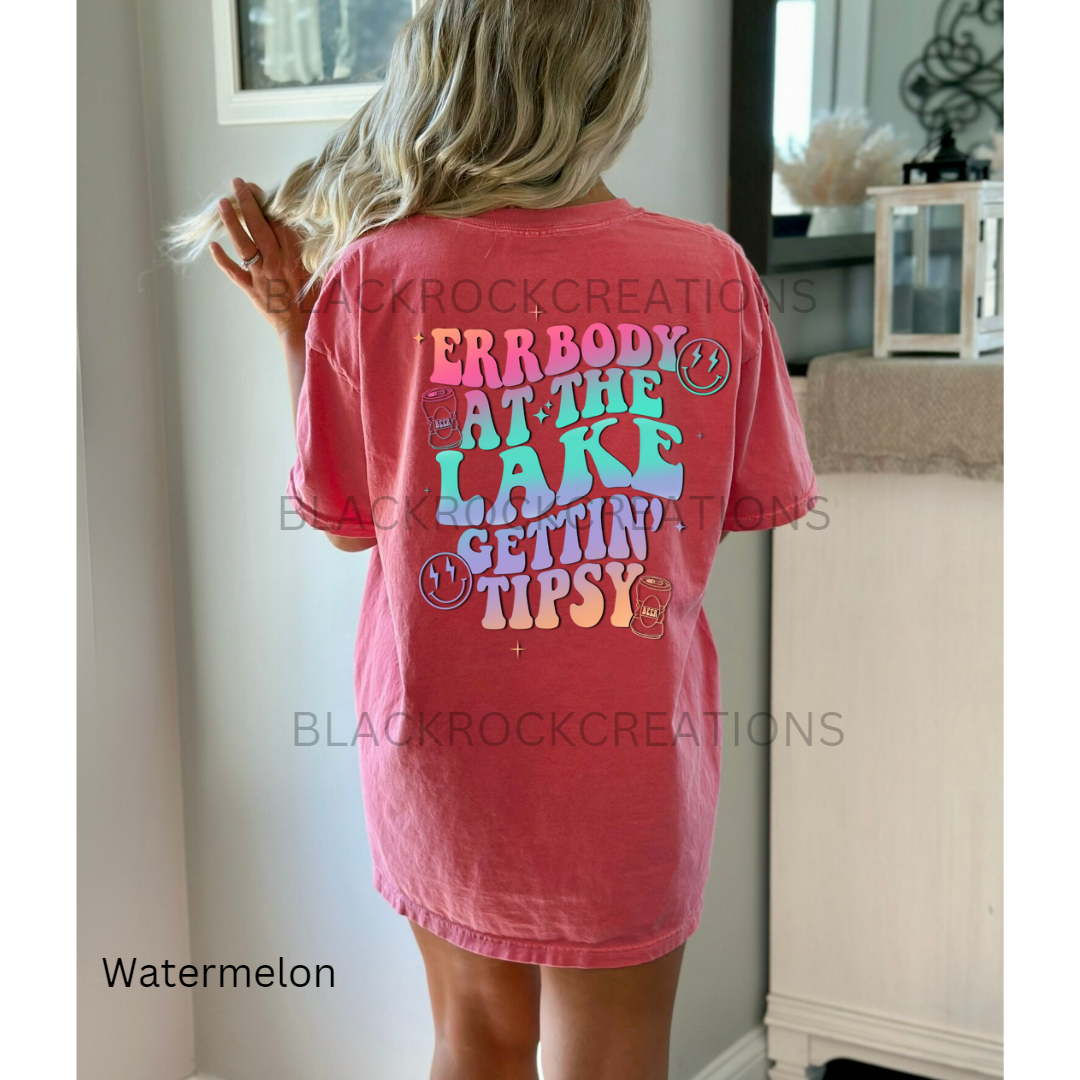 errbody at the lake getting tipsy comfort colors t-shirt