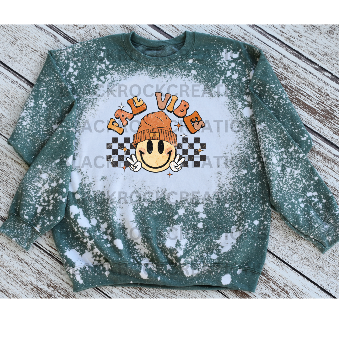 fall vibes bleached sweatshirt