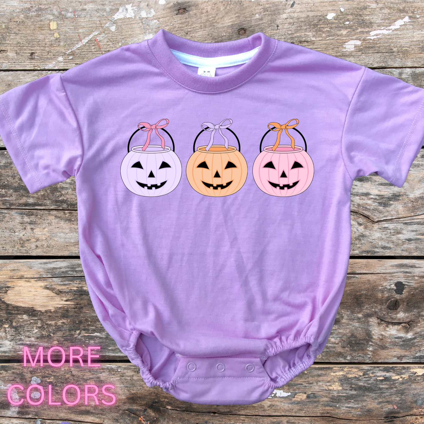 Pumpkin basket short sleeve bubble romper