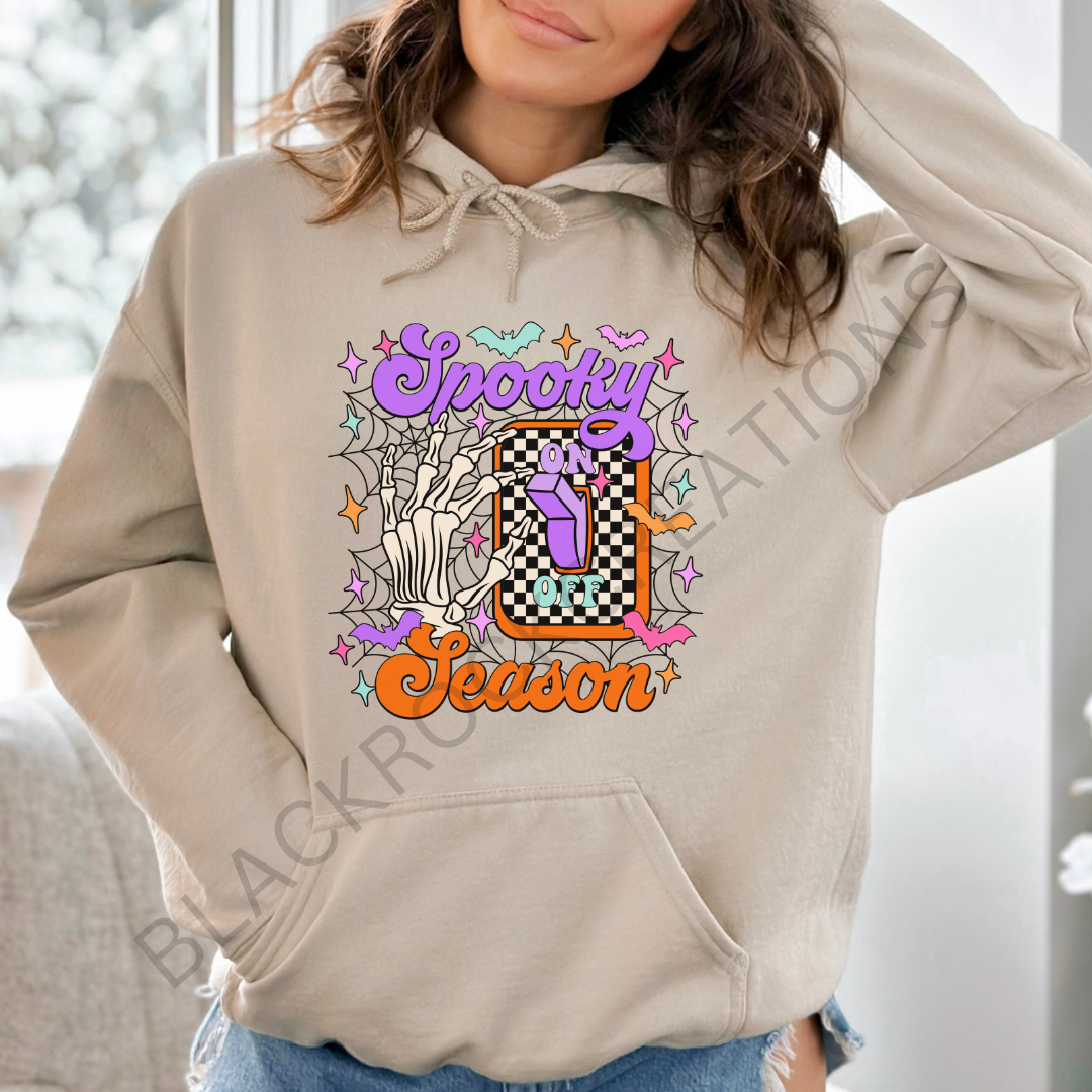 spooky season on/off hoodie