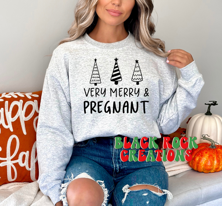Very merry and pregnant Christmas sweatshirt