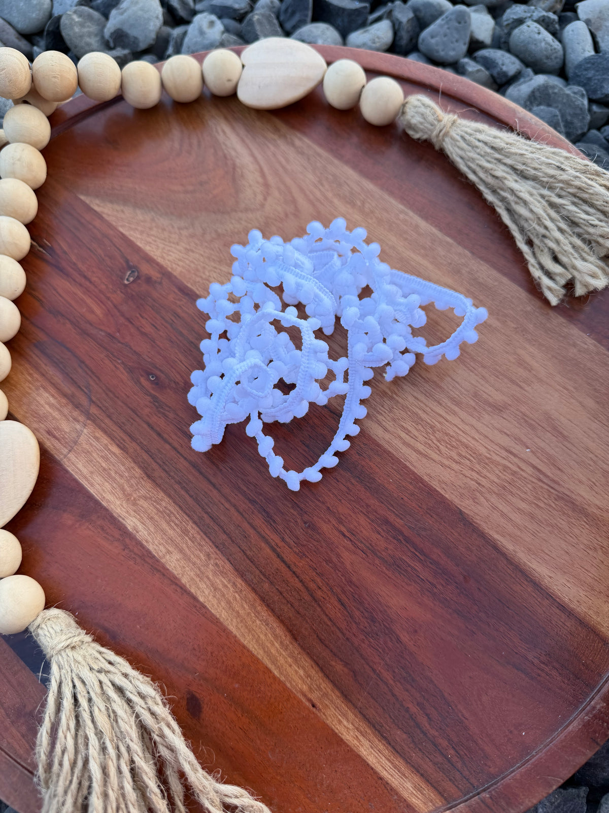 White bubble trim - bow add on