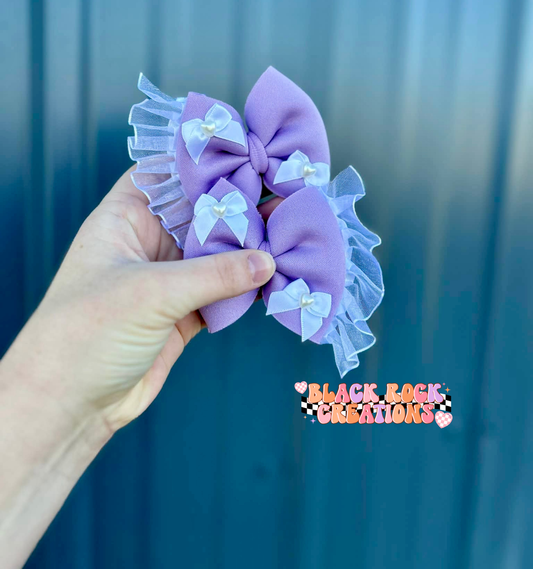 Purple puff girly bows - all styles