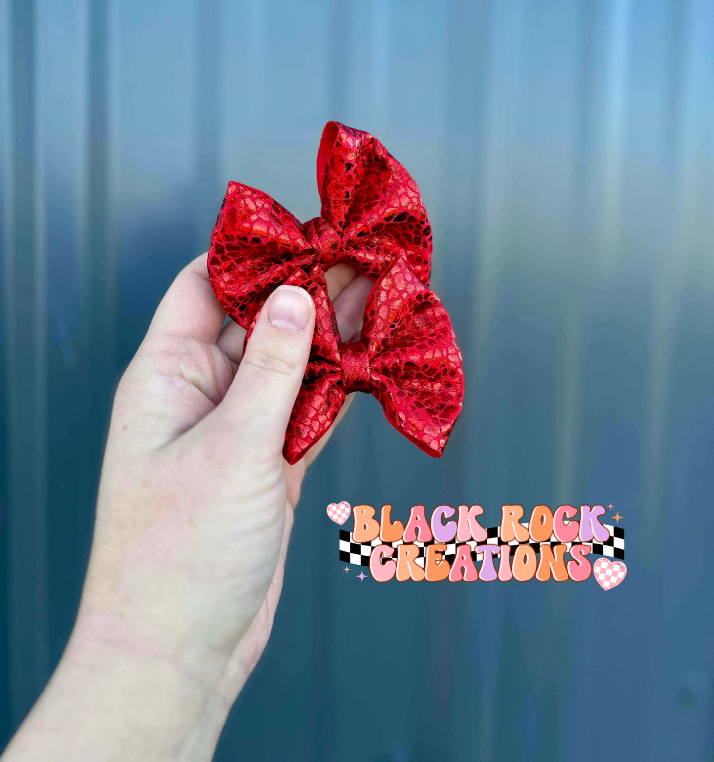 Red holo bows - all styles