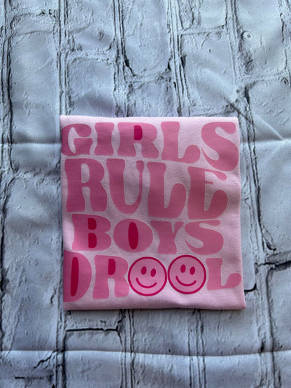 girls rule boys drool tshirt