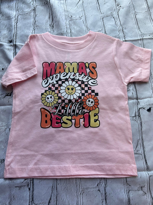 mamas expensive little bestie floral tshirt