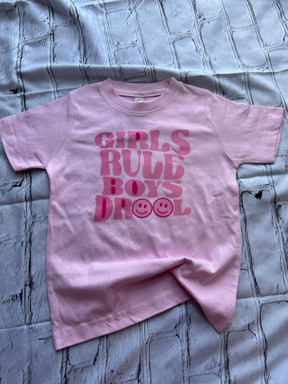 girls rule boys drool tshirt