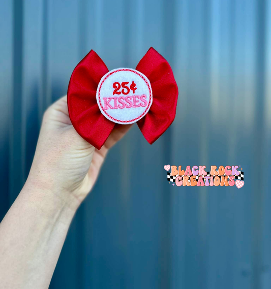 0.25$ kisses red satin bows - all styles