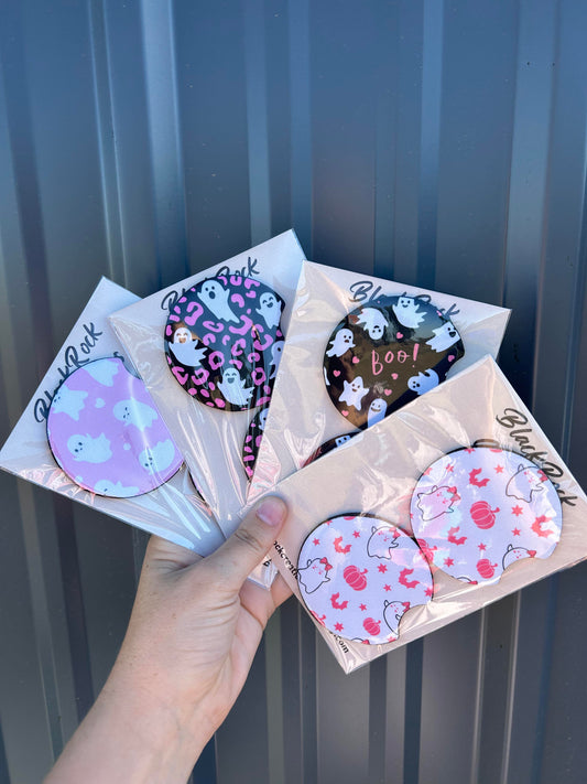 Halloween car coasters set of 2 - choose design