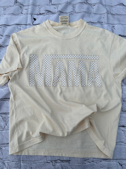 Checkered mama boxy tshirt