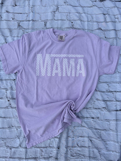 Checkered mama comfort colors tshirt