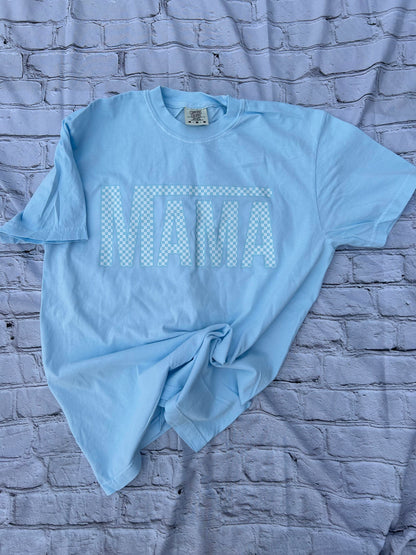 Checkered mama comfort colors tshirt