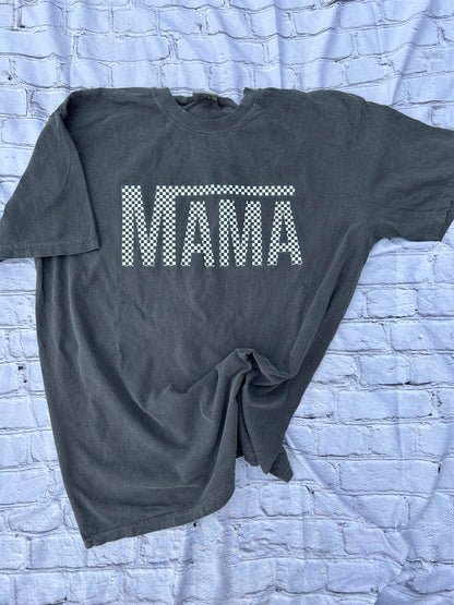Checkered mama comfort colors tshirt