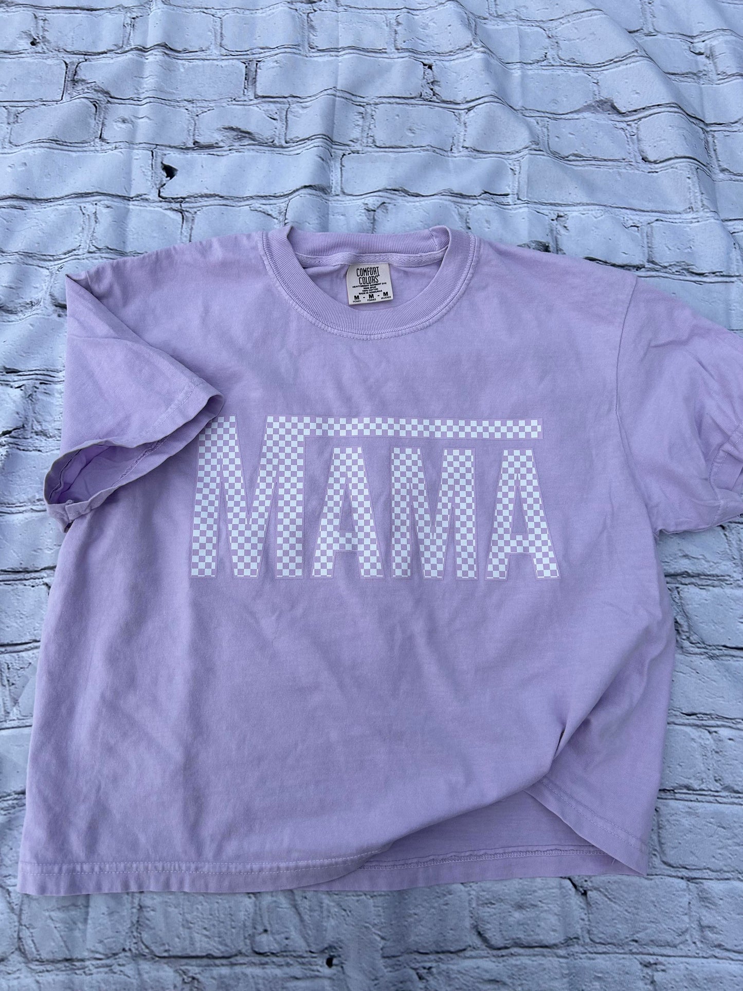Checkered mama boxy tshirt