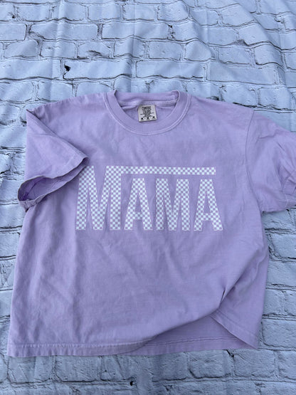 Checkered mama boxy tshirt
