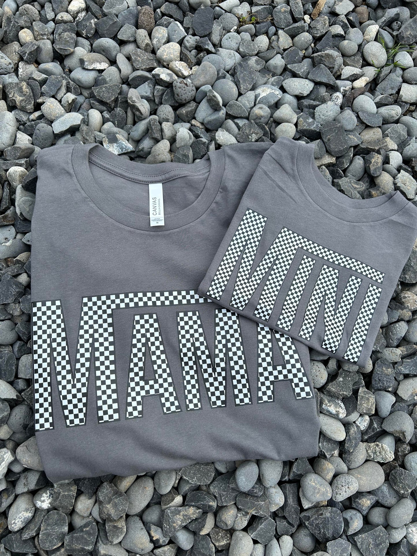 Mini checkered tshirt - mama sold separately