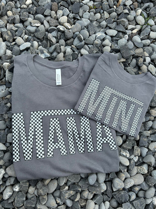 Mini checkered tshirt - mama sold separately