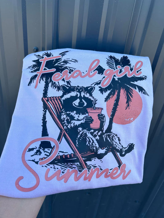 feral girl summer comfort colors tshirt