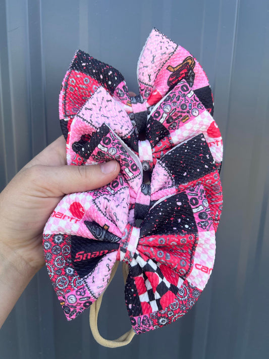 Mechanic tools patchwork bows - 5"