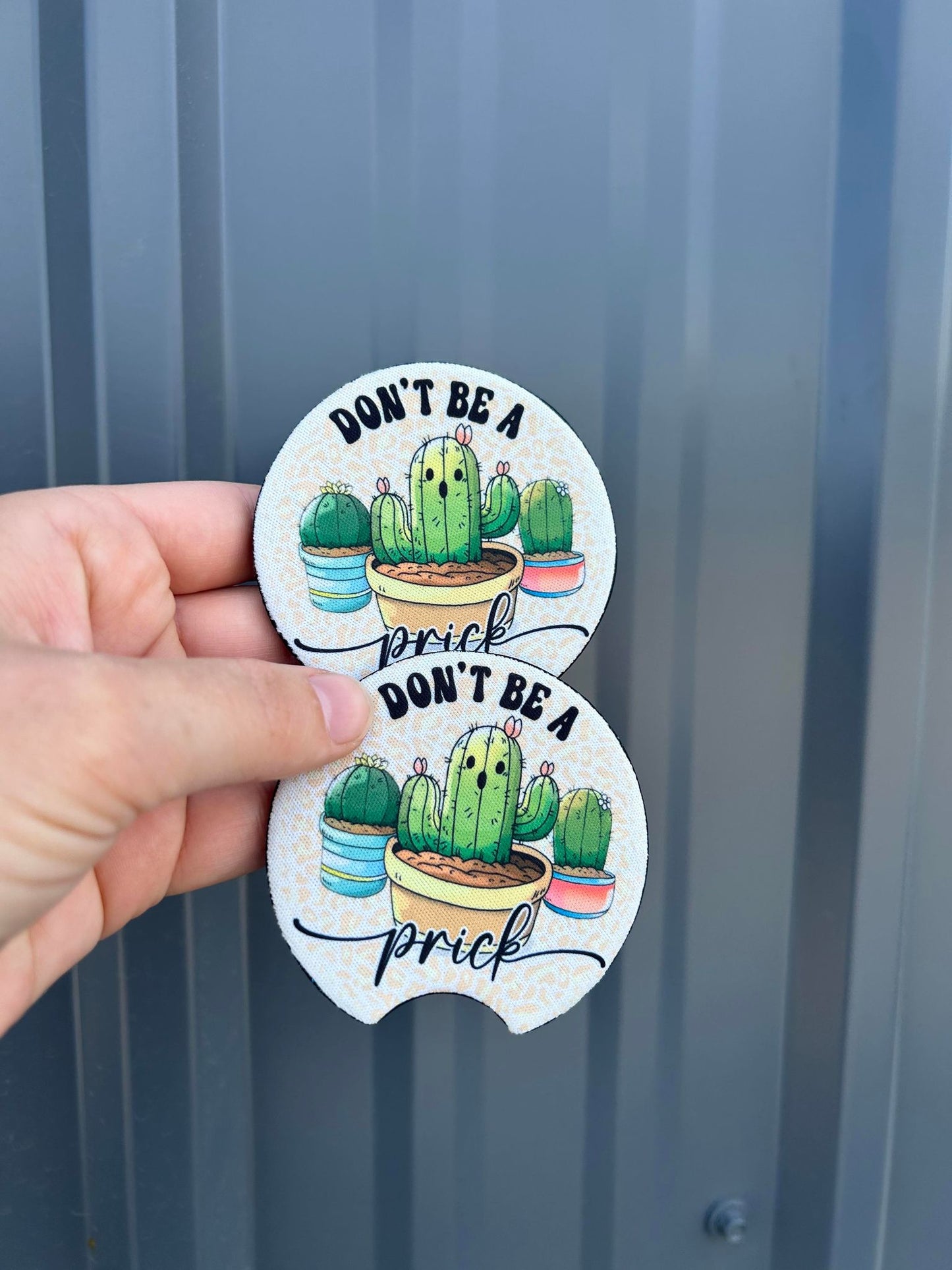 Funny don't be a prick neoprene car coasters