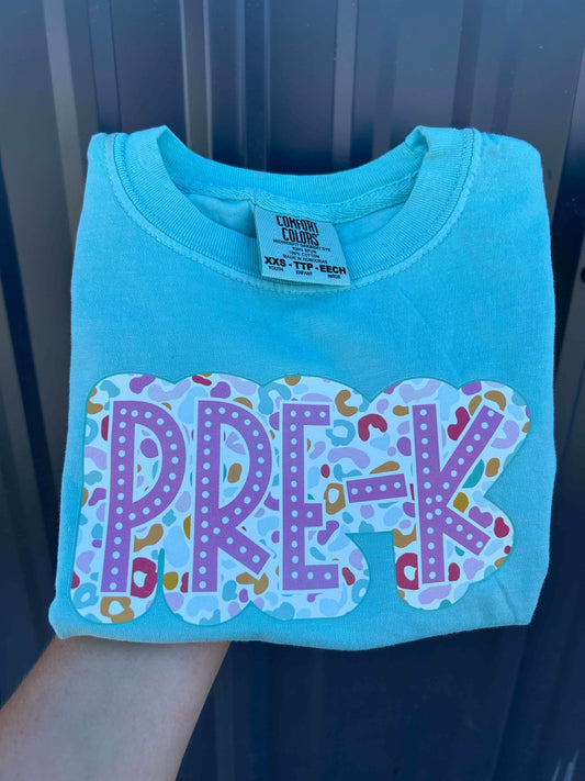 toddler, youth back to school shirt girls leopard print - more grades
