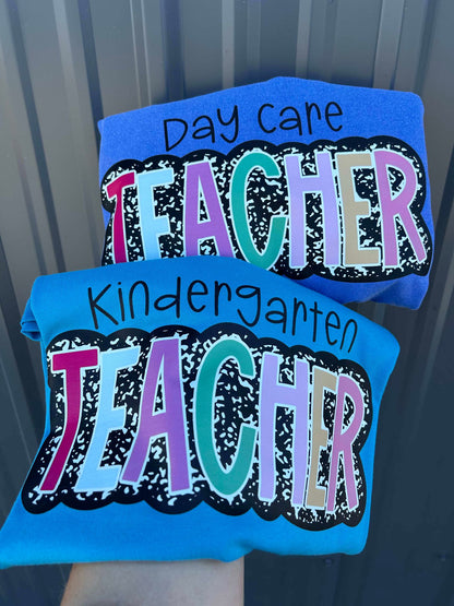 Teacher composition back to school comfort colors tshirt
