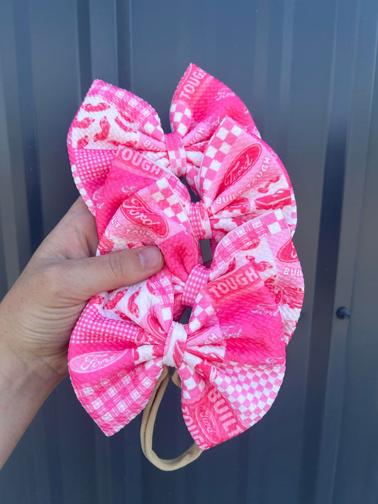 Truck patchwork bows - 5"