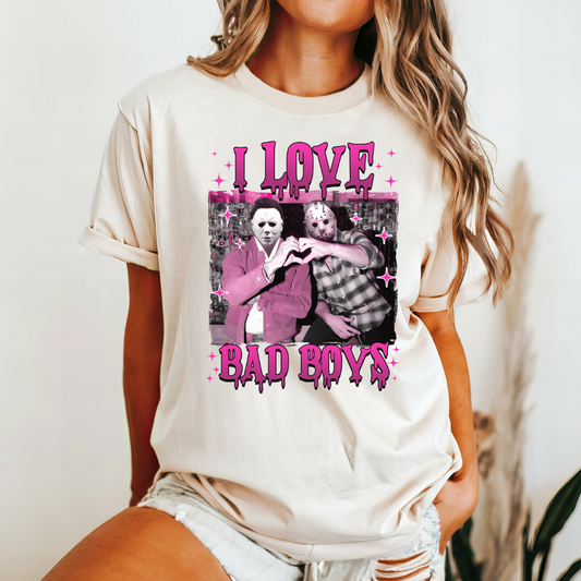 I love bad boys comfort colors tshirt