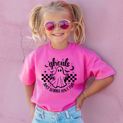 Ghouls just wanna have fun youth/ toddler comfort colors tshirt
