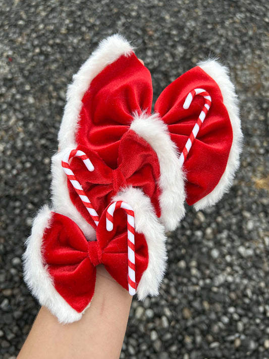 Red Velvet fur bow - more styles