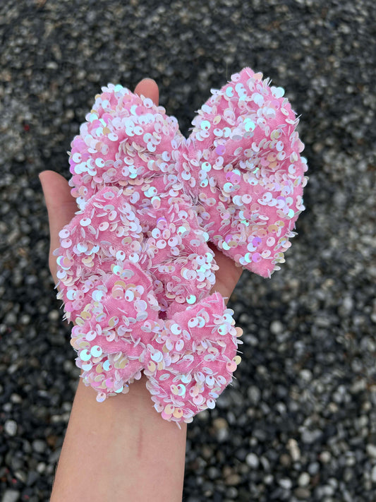 Baby Pink Sequins bow - more styles