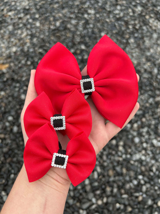 Red Santas belt bow - more styles