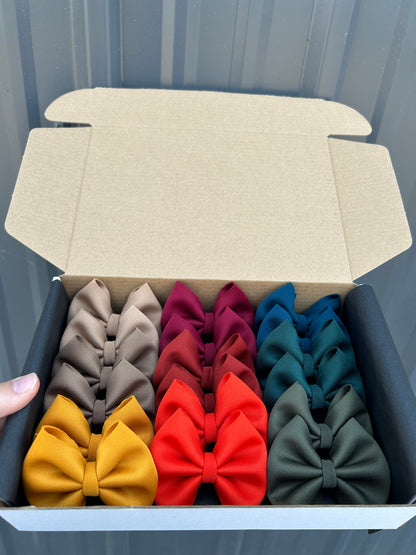 fall puff bow box (9 colors)