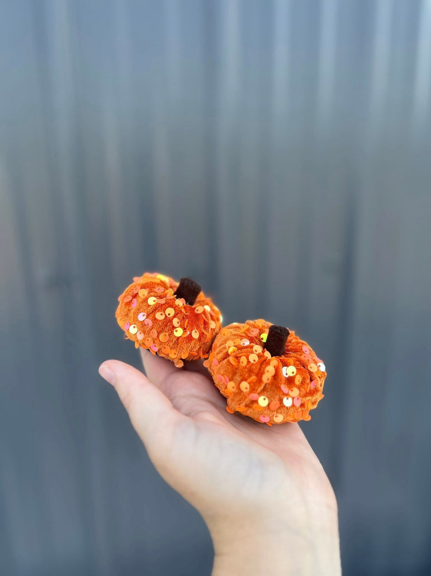 Pumpkin piggie bows set of 2 - on alligator clips