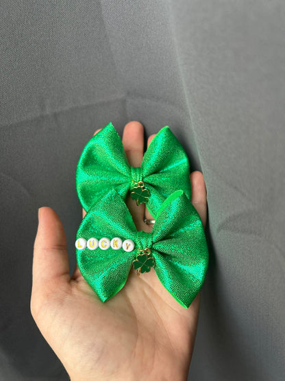Lucky green holo bows - all styles - st patricks day