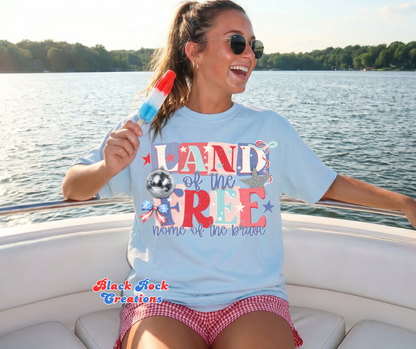 land of the free comfort colors tshirt