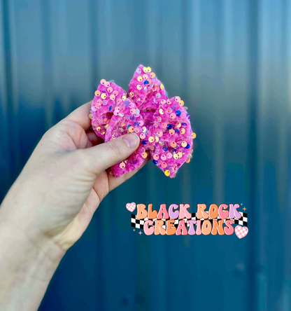 Pink sequins bows - all styles