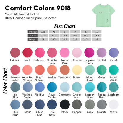 Pink checkered mini comfort colors tshirt