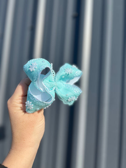 Snowflake ribbon bows - 4”