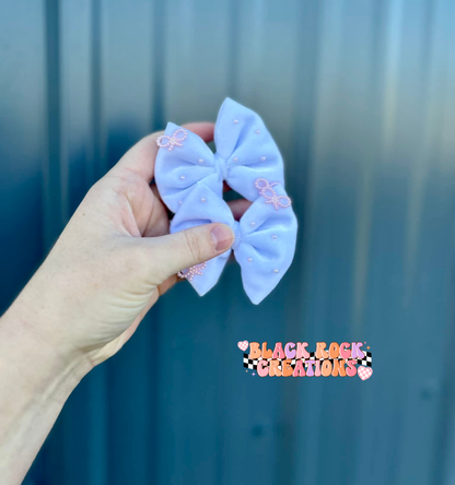 White velvet with pink bows - all styles