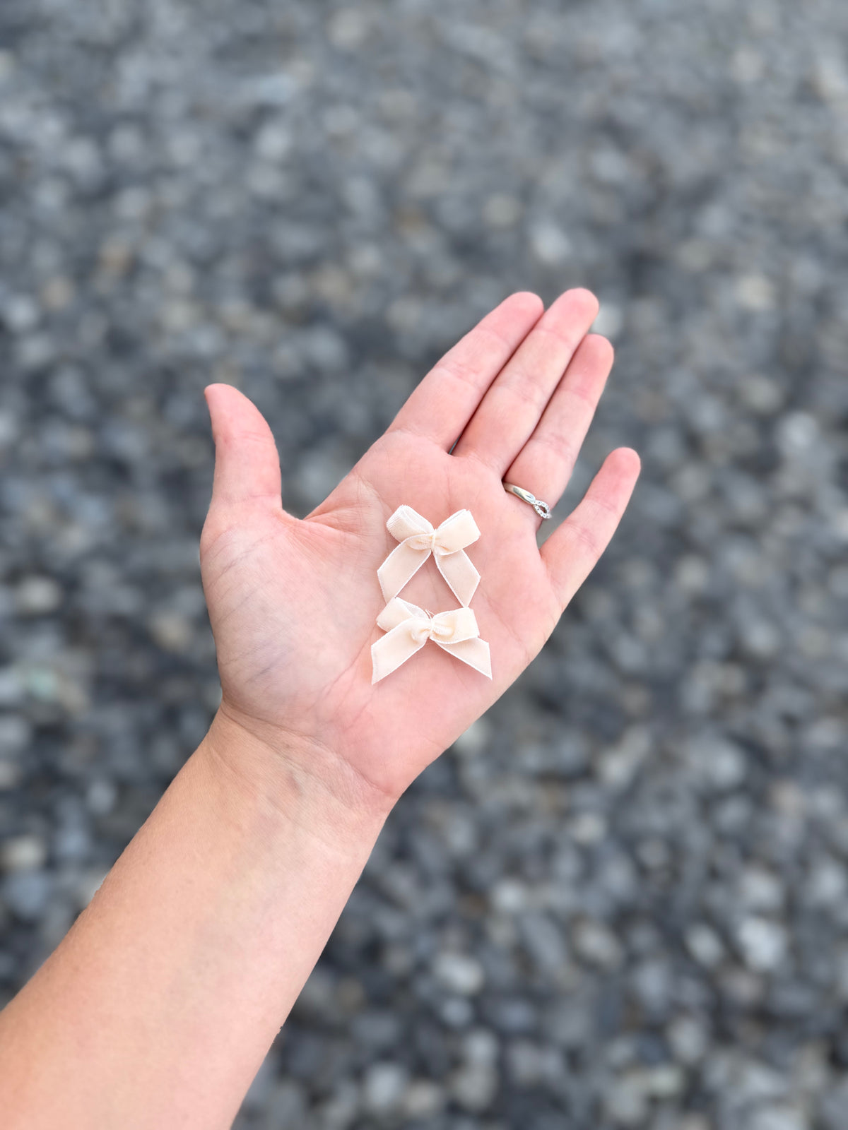 Ivory velvet mini bows - bow add on