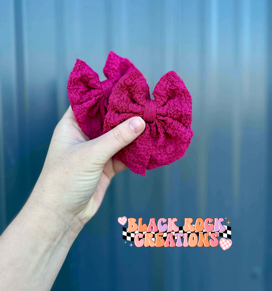 Dark pink mini popcorn bows - all styles