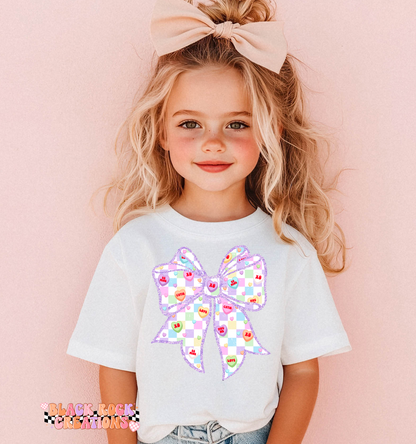 Convo hearts bow toddler tee